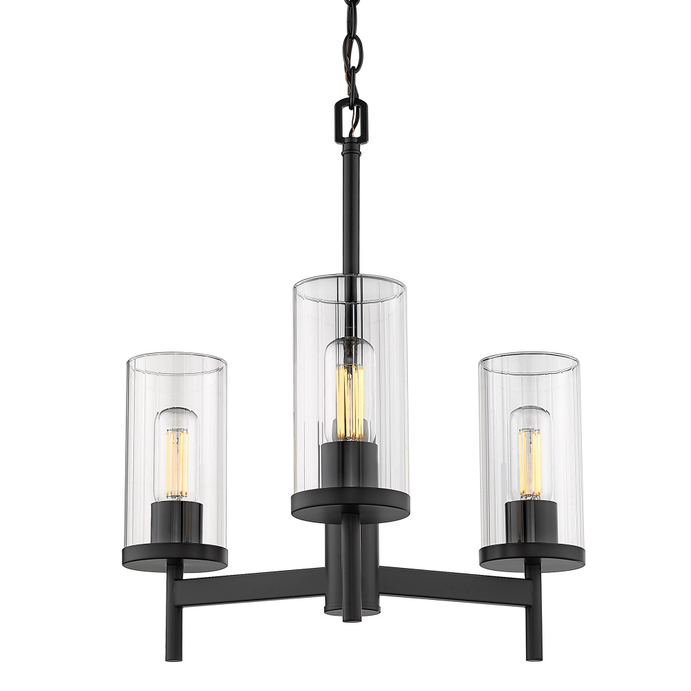 Golden Lighting Winslett 3-light Chandelier in Matte Black